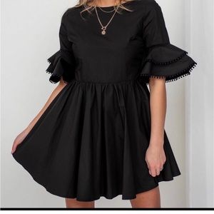 BY EGREIS BLACK KEYHOLE BABYDOLL DRESS SIZE MEDIUM